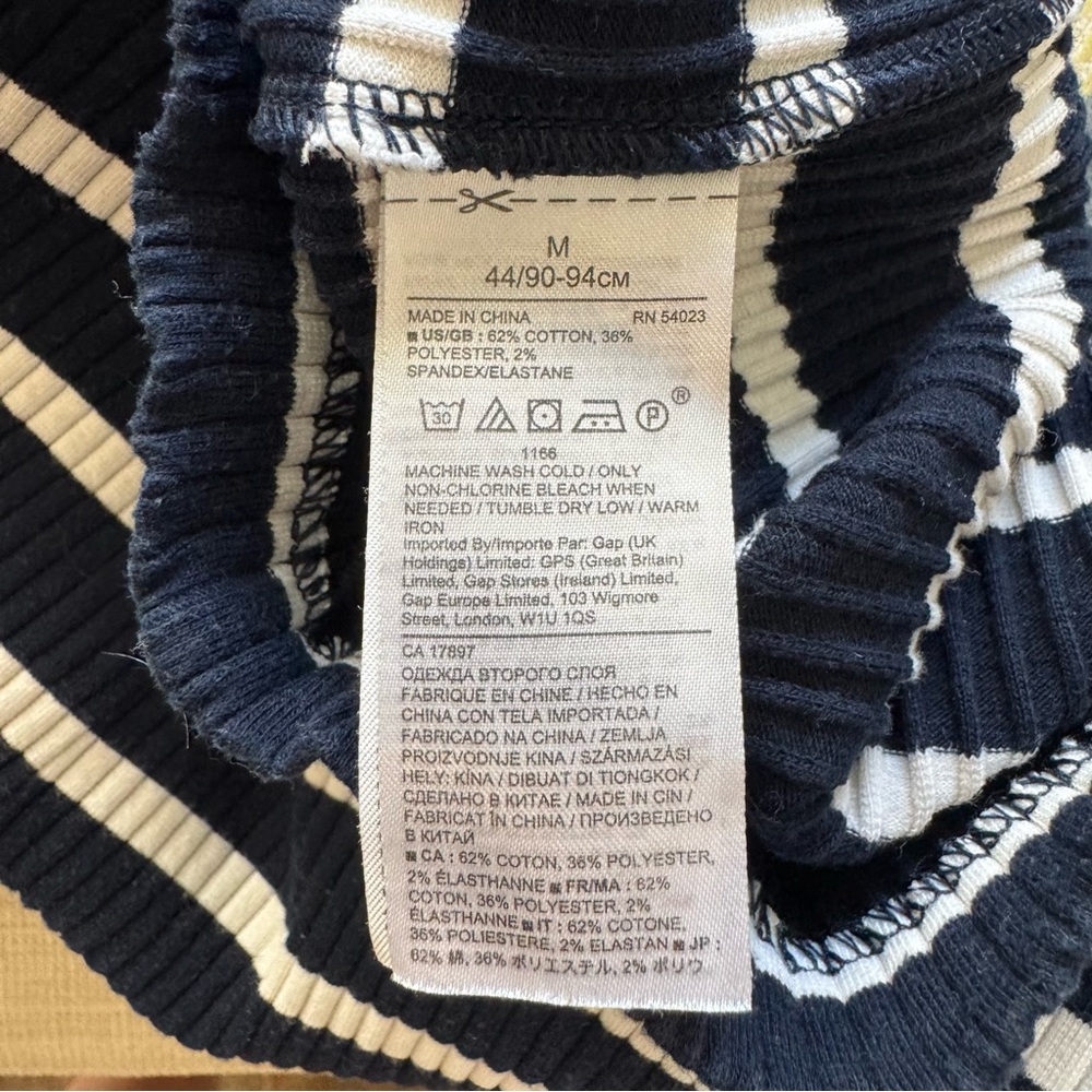 Banana Republic Striped Navy and White Stretch Midi Dress - Picture 4 of 7